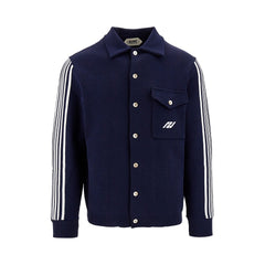KNITTED SPORTY CARDIGAN - NAVY
