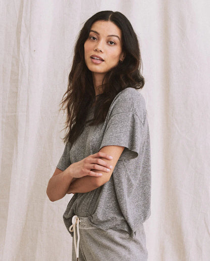 THE CROP TEE - HEATHER GREY