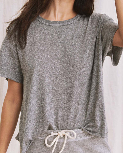 THE CROP TEE - HEATHER GREY