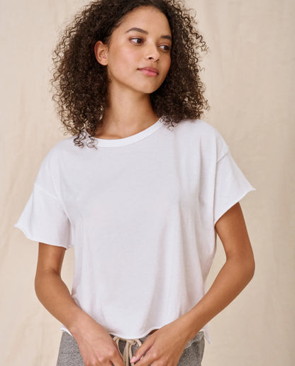 THE CROP TEE - TRUE WHITE