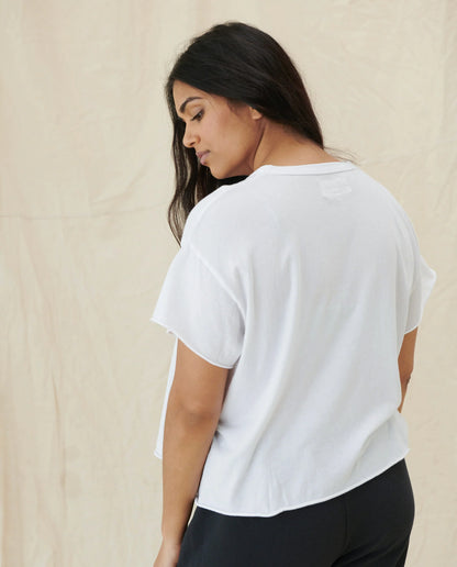 THE CROP TEE - TRUE WHITE