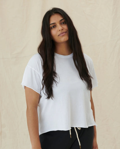 THE CROP TEE - TRUE WHITE