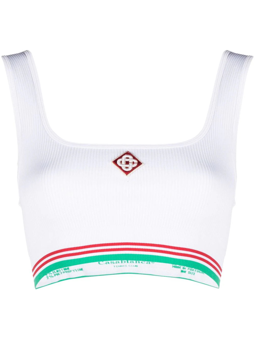 Logo crop tank top - white