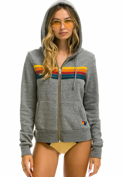 5 STRIPE HOODIE - grey