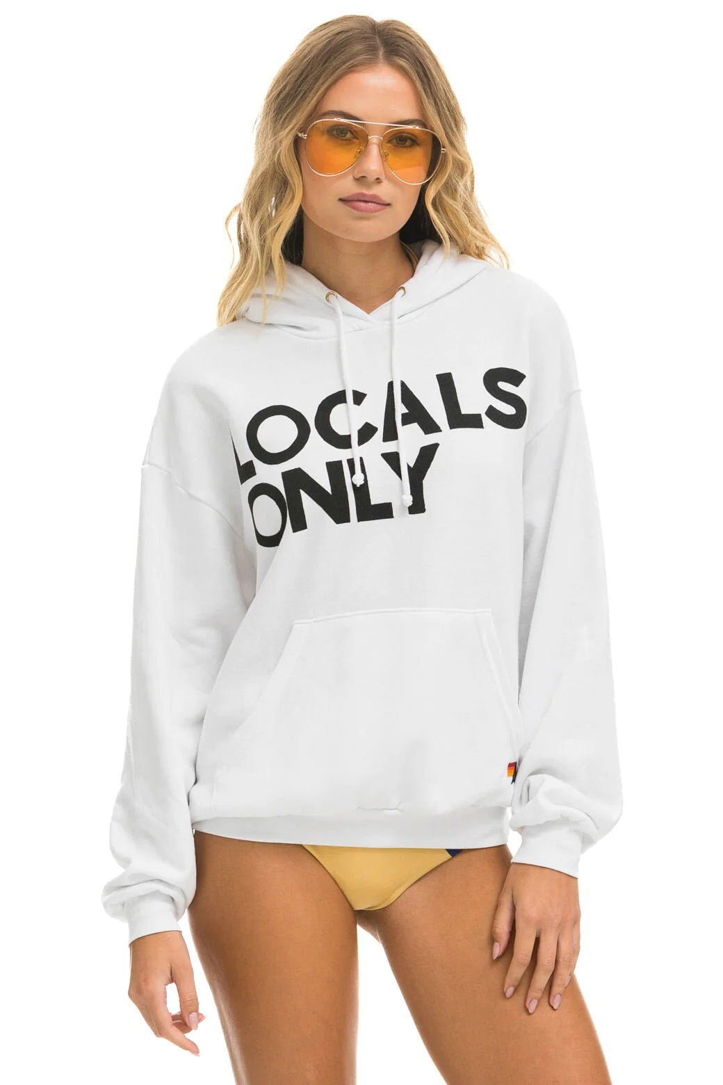 LOCALS ONLY PULLOVER HOODIE - WHITE