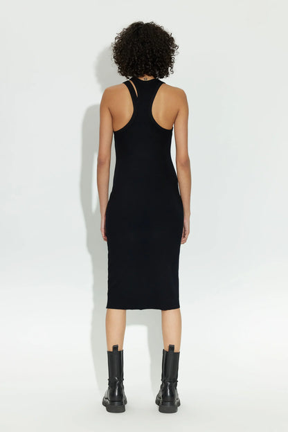 Verona cut out midi dress - Jet black