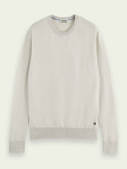 Classic crewneck pullover - bone white melange