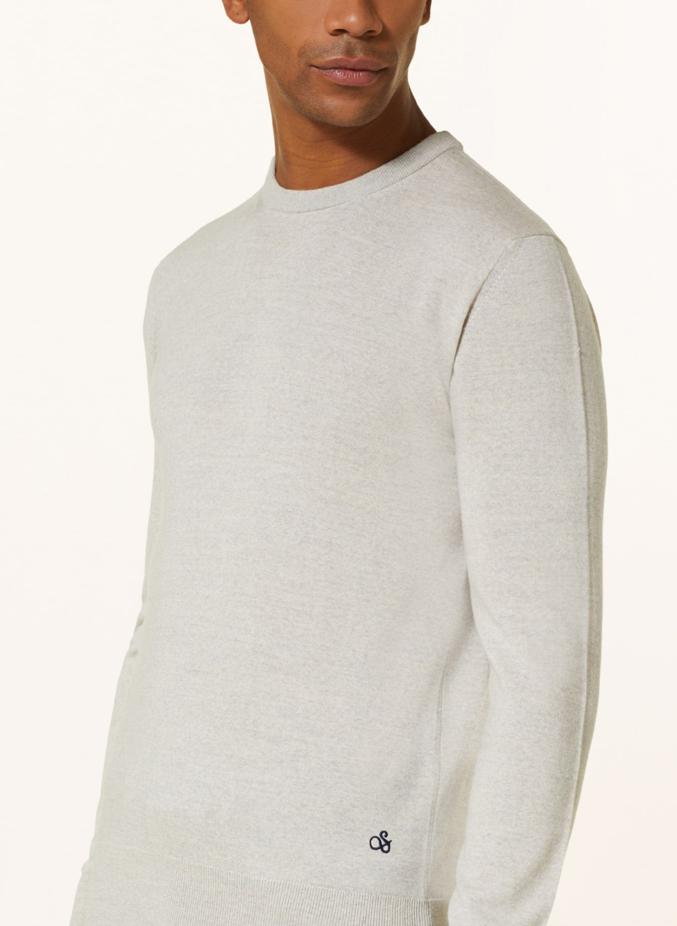 Classic crewneck pullover - bone white melange