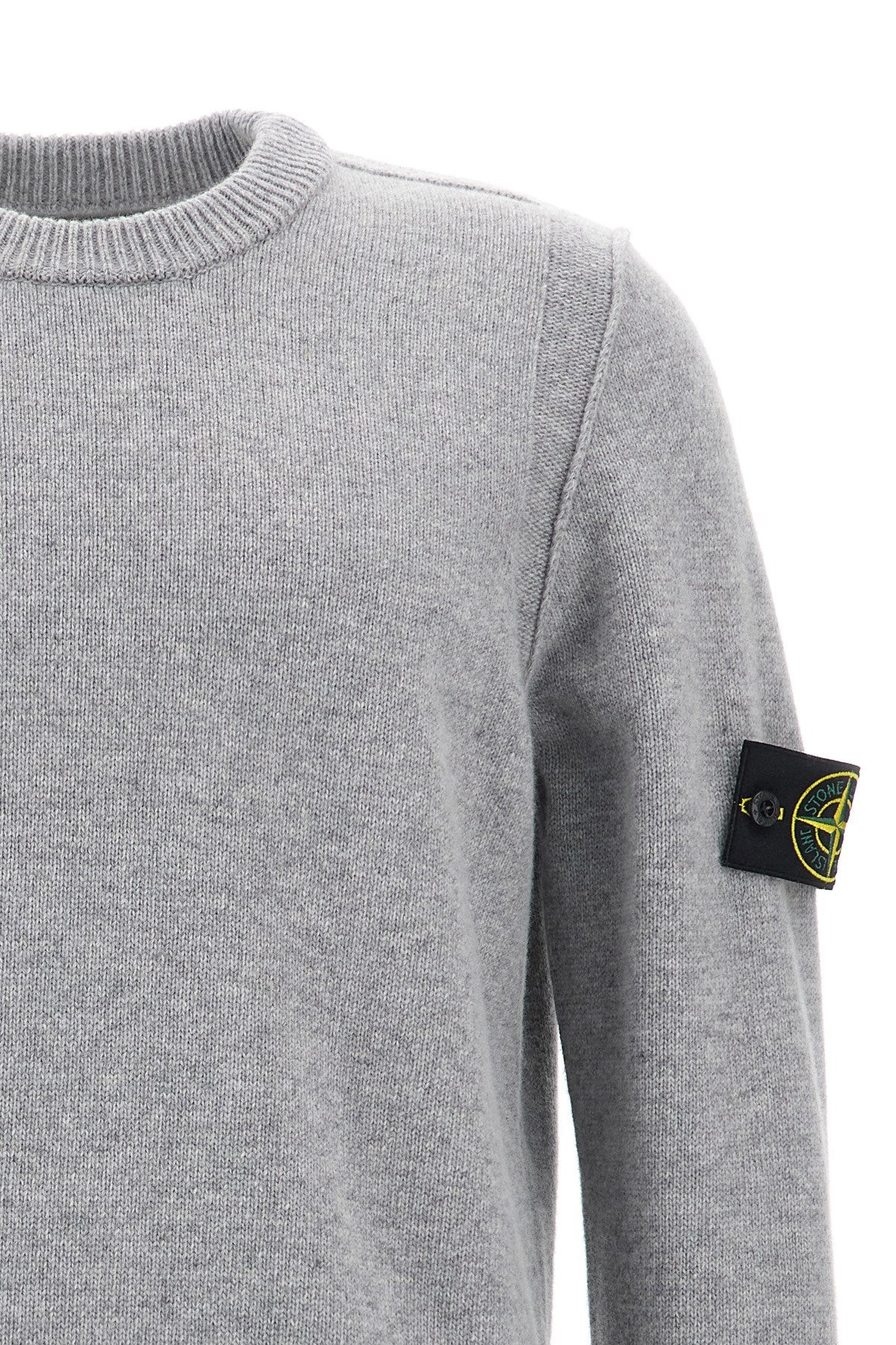 Logo patch sweater - grey