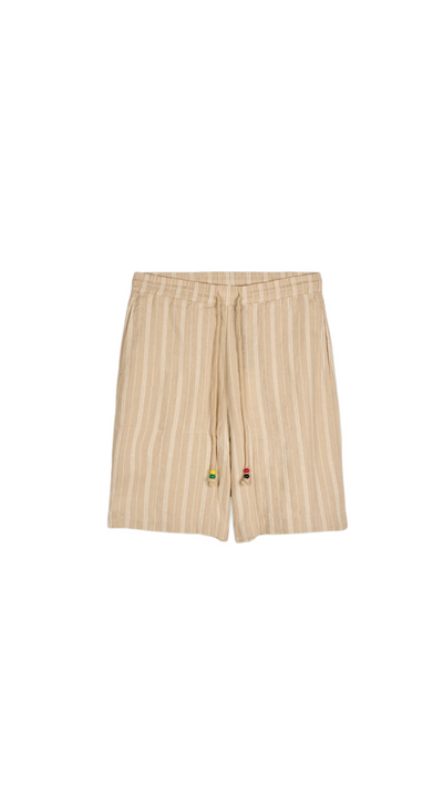 Embroidered linen shorts