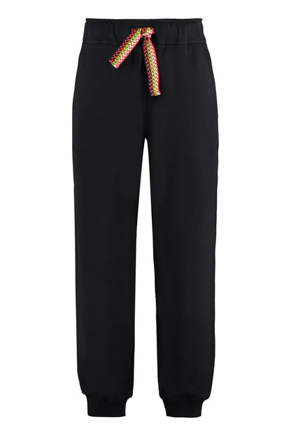 Cotton track pants - black