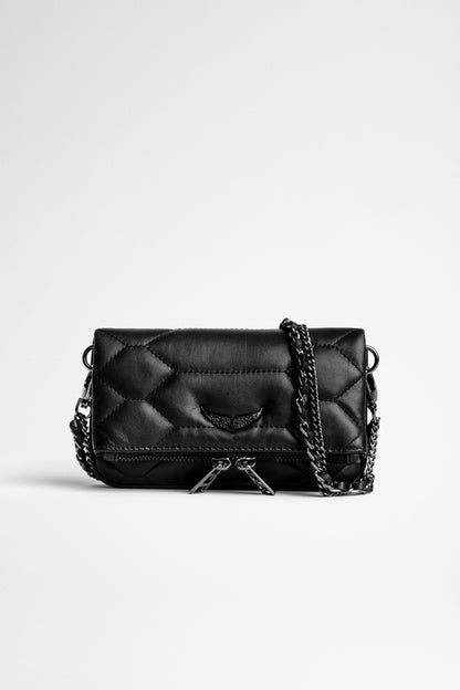 Rock nano quilted leather bag - noir