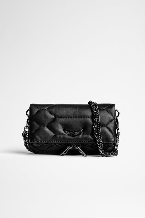 Rock nano quilted leather bag - noir