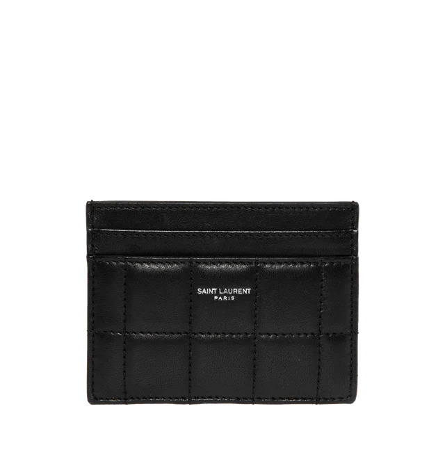 Black quilted leather card holder