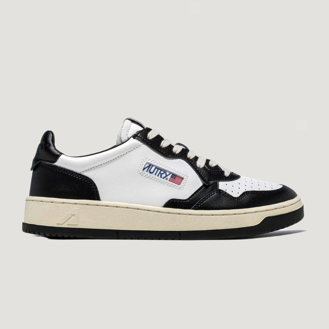 MEDALIST LOW - BLACK / WHITE LEATHER