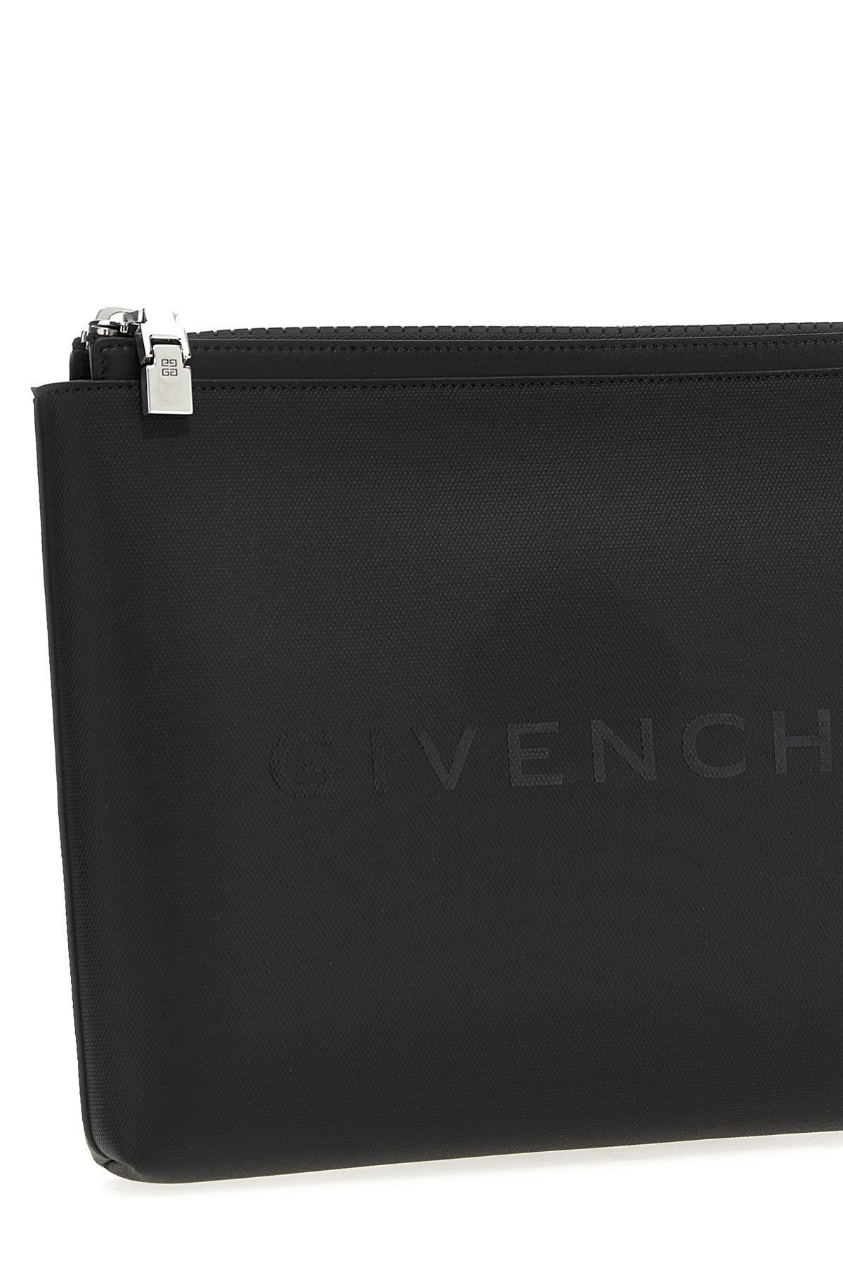 Logo clutch bag