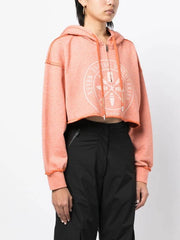 Cropped graphic print hoodie