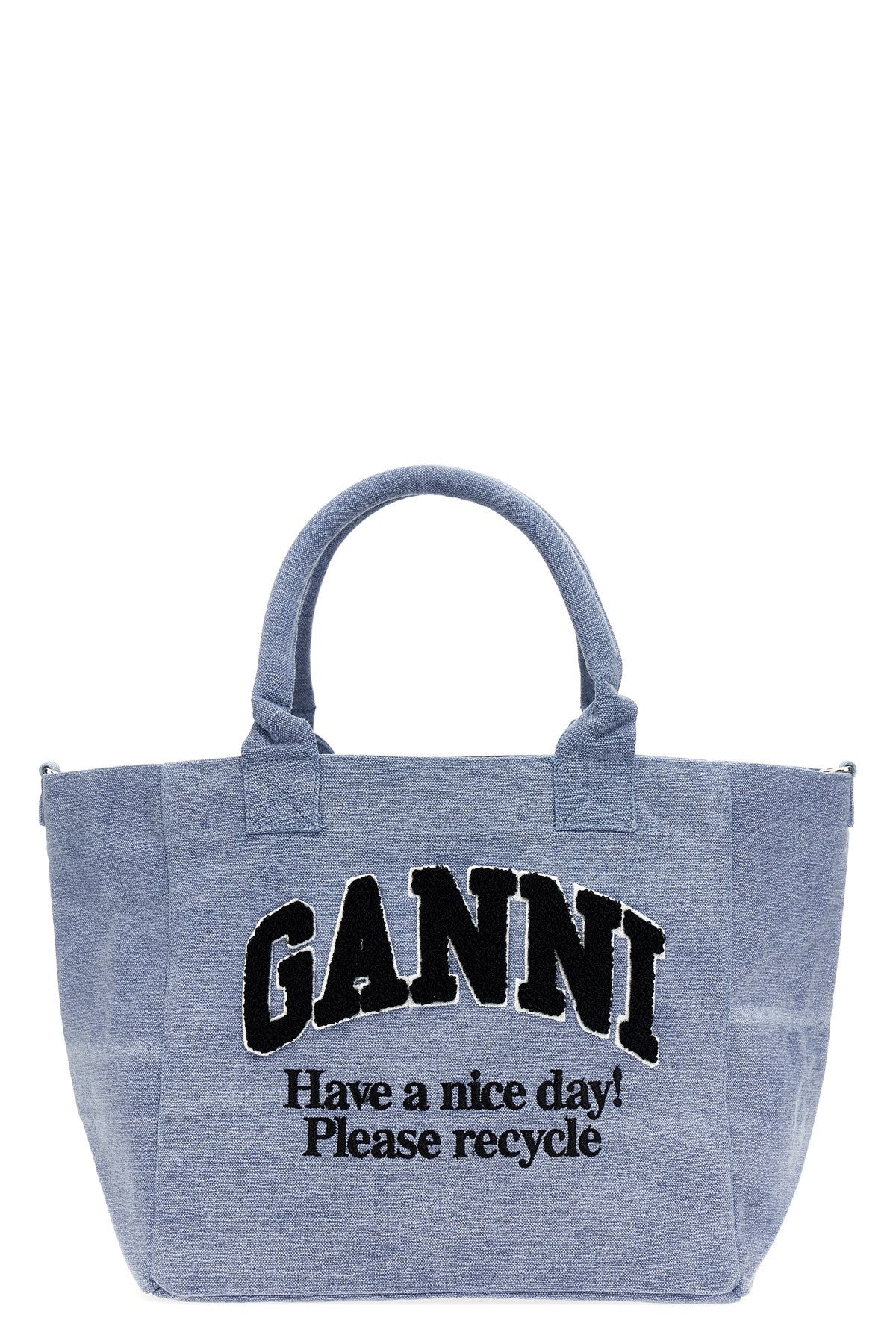 Washed blue small shopping bag