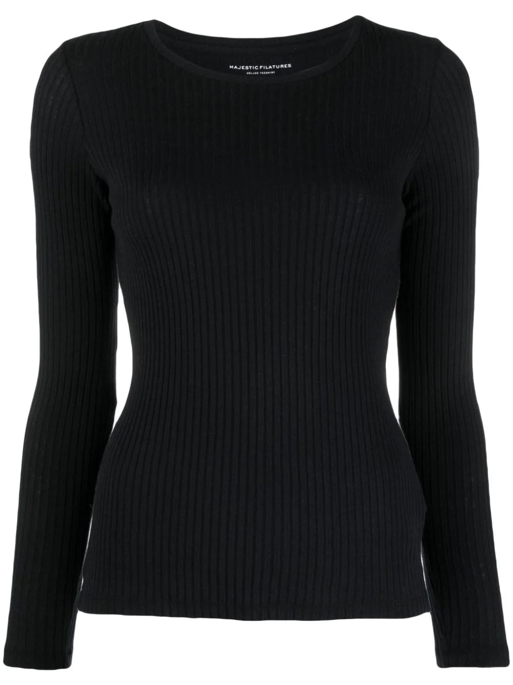 Round neck ribbed shirt - noir