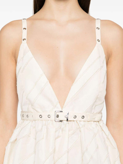 Off white stripe strap dress
