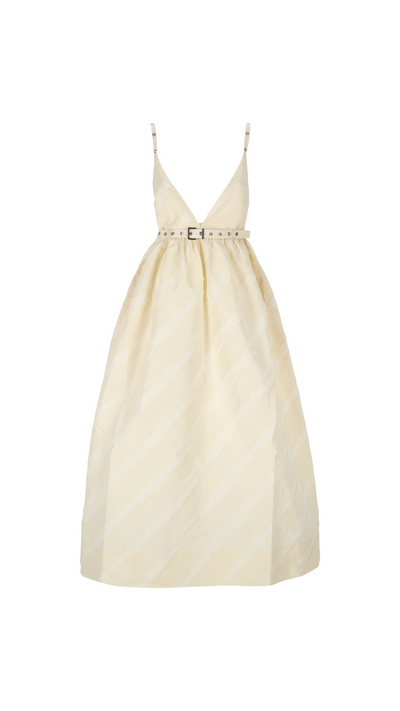 Off white stripe strap dress