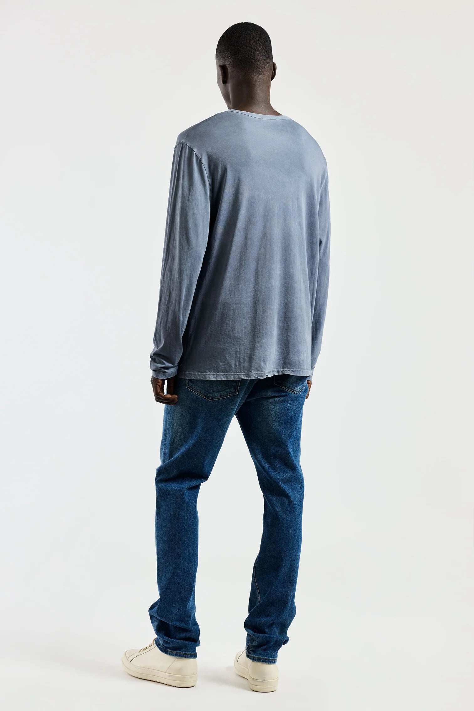 M Classic LS crew - vintage natural blue