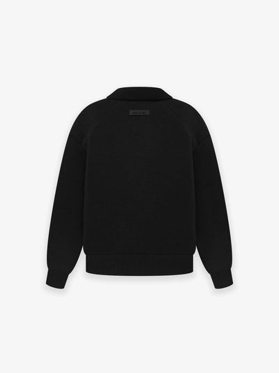 Core Kids Knit Polo - Jet Black