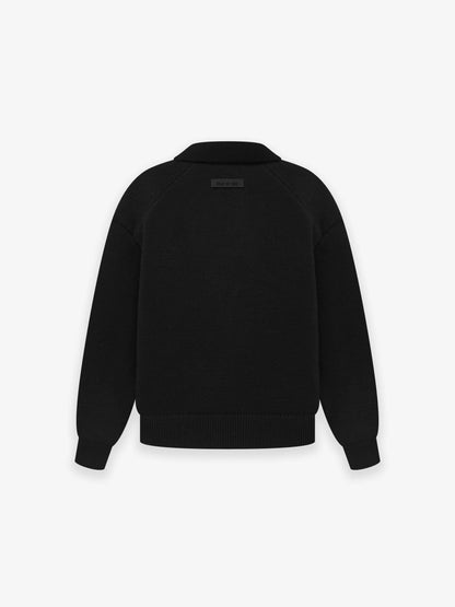 Core kids knit polo - jet black