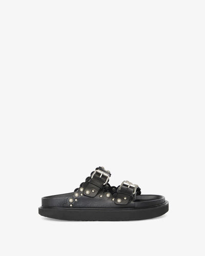 Lennya Flat Sandals In Studded Leather