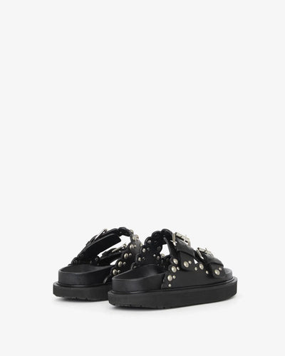 Lennya Flat Sandals In Studded Leather