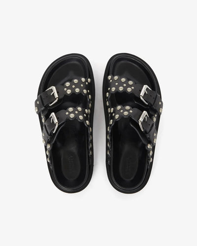 Lennya Flat Sandals In Studded Leather