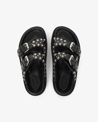 lennya flat sandals in studded leather