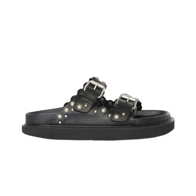 Lennya Flat Sandals In Studded Leather