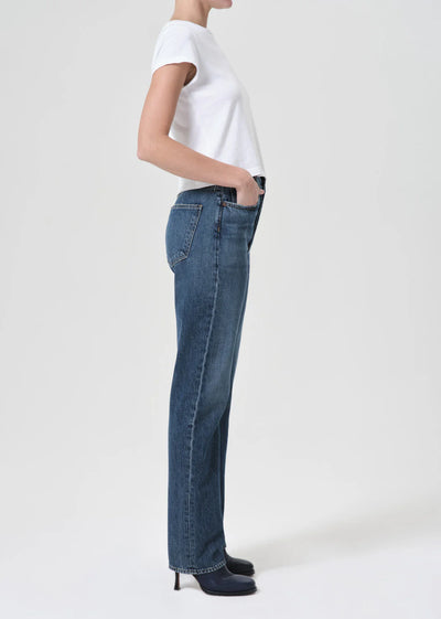90’s pinch waist high rise straight long