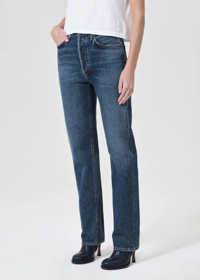 90’s pinch waist high rise straight long
