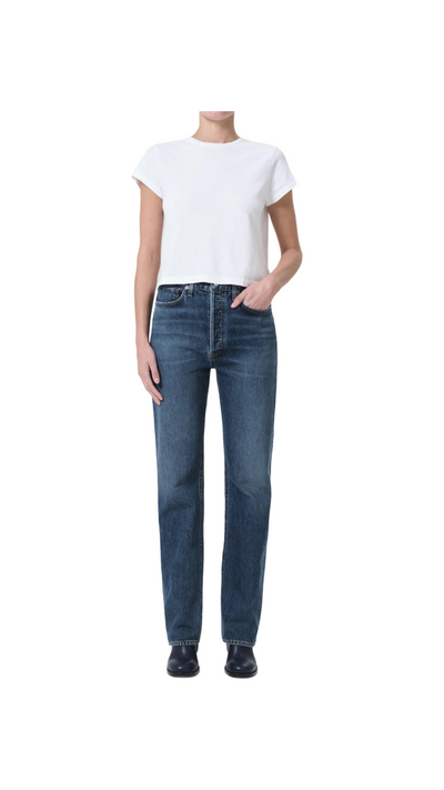 90’s pinch waist high rise straight long
