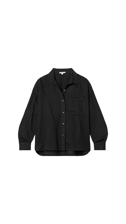 Linen oversized shirt - black