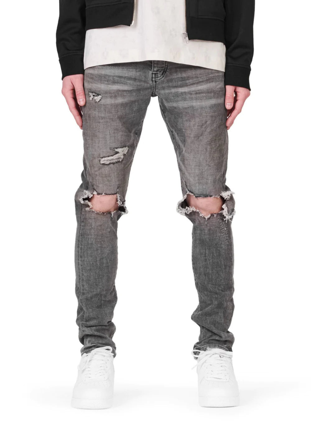 Slim Mid Rise with Straight Leg - Faded Grey