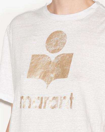 zewel logo t-shirt in plain-colored linen