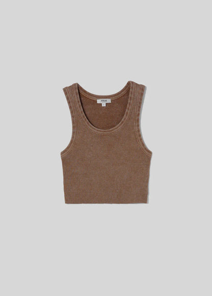 Cropped poppy tank - bamboo