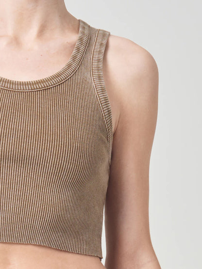 Cropped poppy tank - bamboo