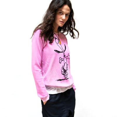 Basicgoodness Happy Dance Snoopy Raglan - Pinklight