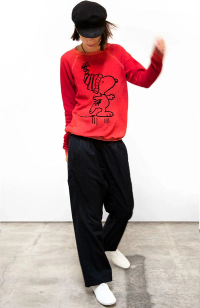 Basicgoodness Happy Dance Snoopy Raglan - Red