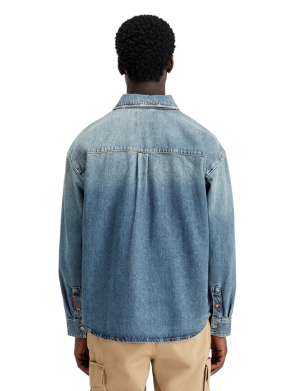 Oversized Washed Denim Shirt - Frisco Nights