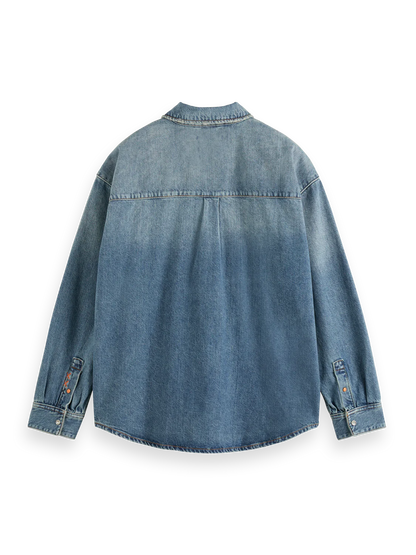 Oversized Washed Denim Shirt - Frisco Nights