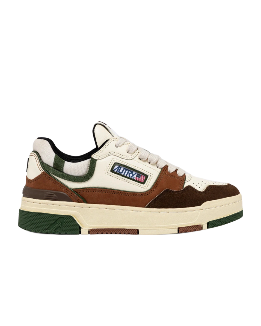 CLC LOW SNEAKERS IN EBONY AND MILITARY GREEN SUEDE AND NUBUCK