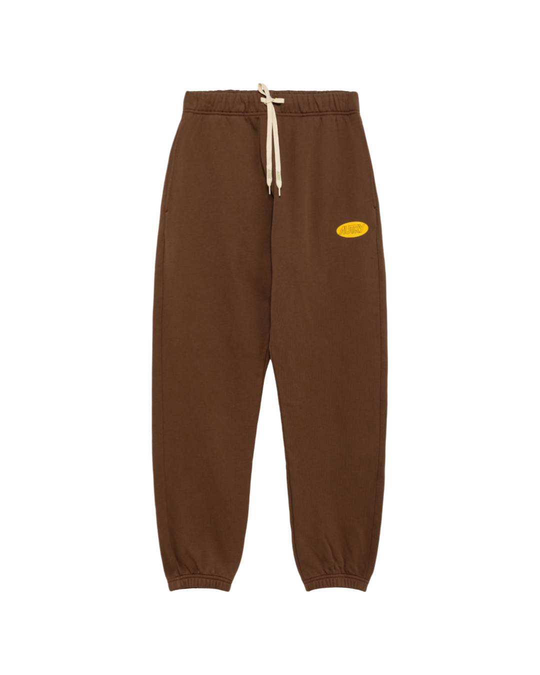 SWEATPANTS IN BROWN JERSEY WITH LABEL