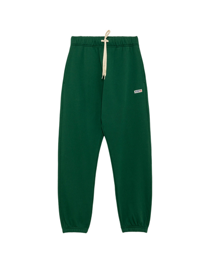 SWEATPANTS IN GREEN JERSEY WITH LABEL