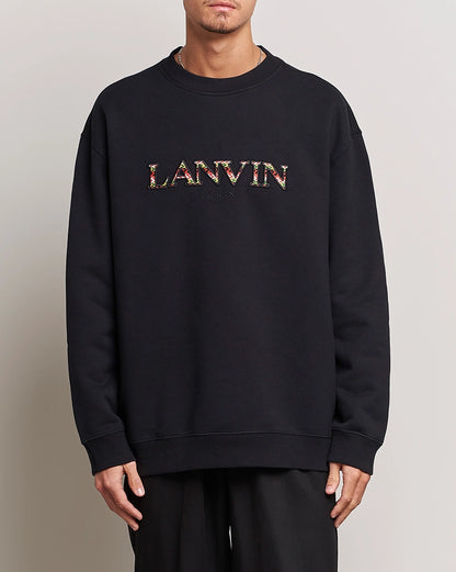 Curb logo embroidered sweatshirt - black