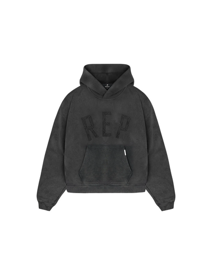 REP APPLIQUE HOODIE vintage black